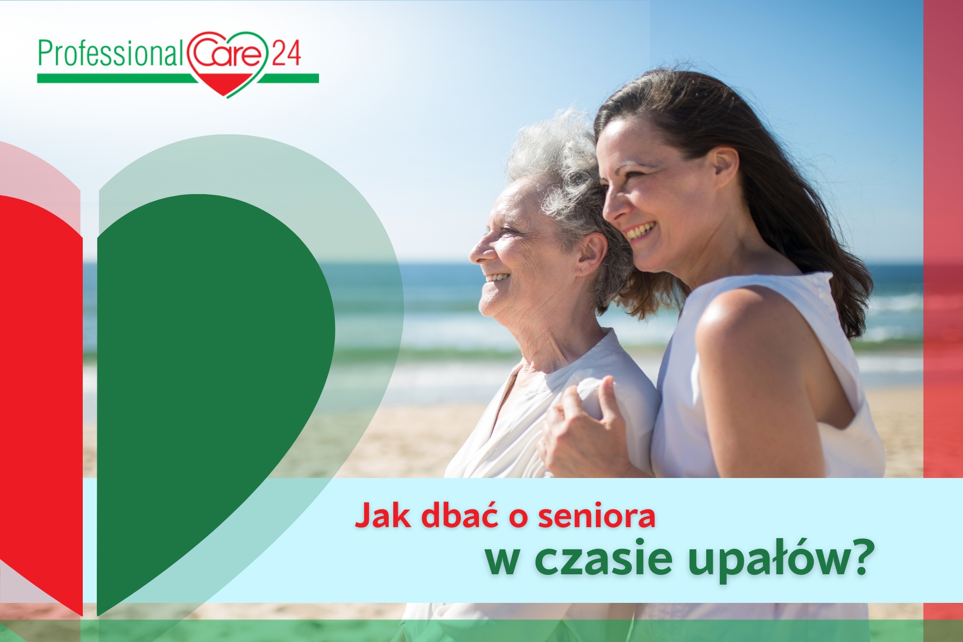 Opiekunka i seniorka nad morzem