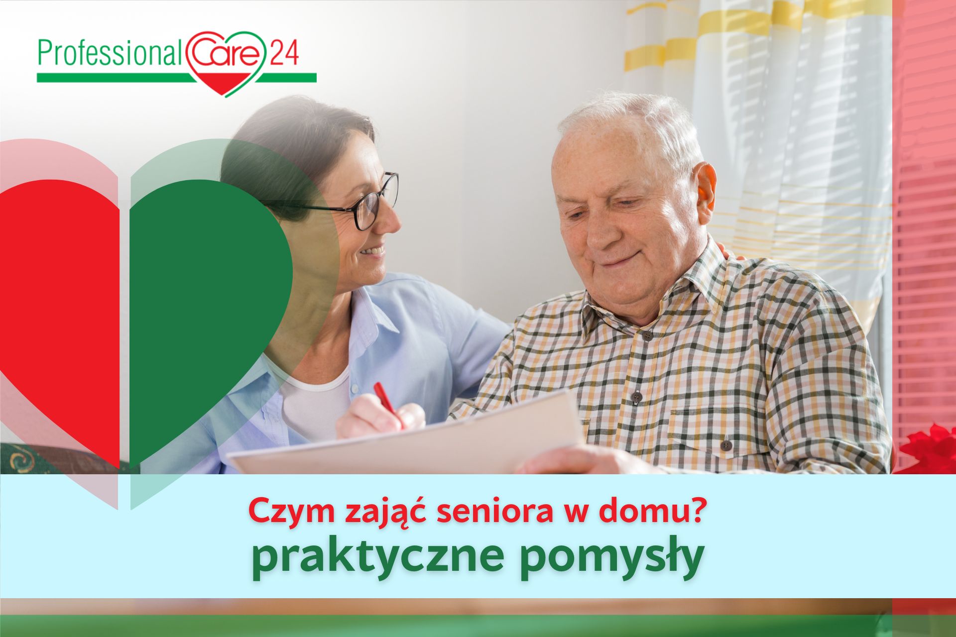 Opiekunka spędza czas z seniorem